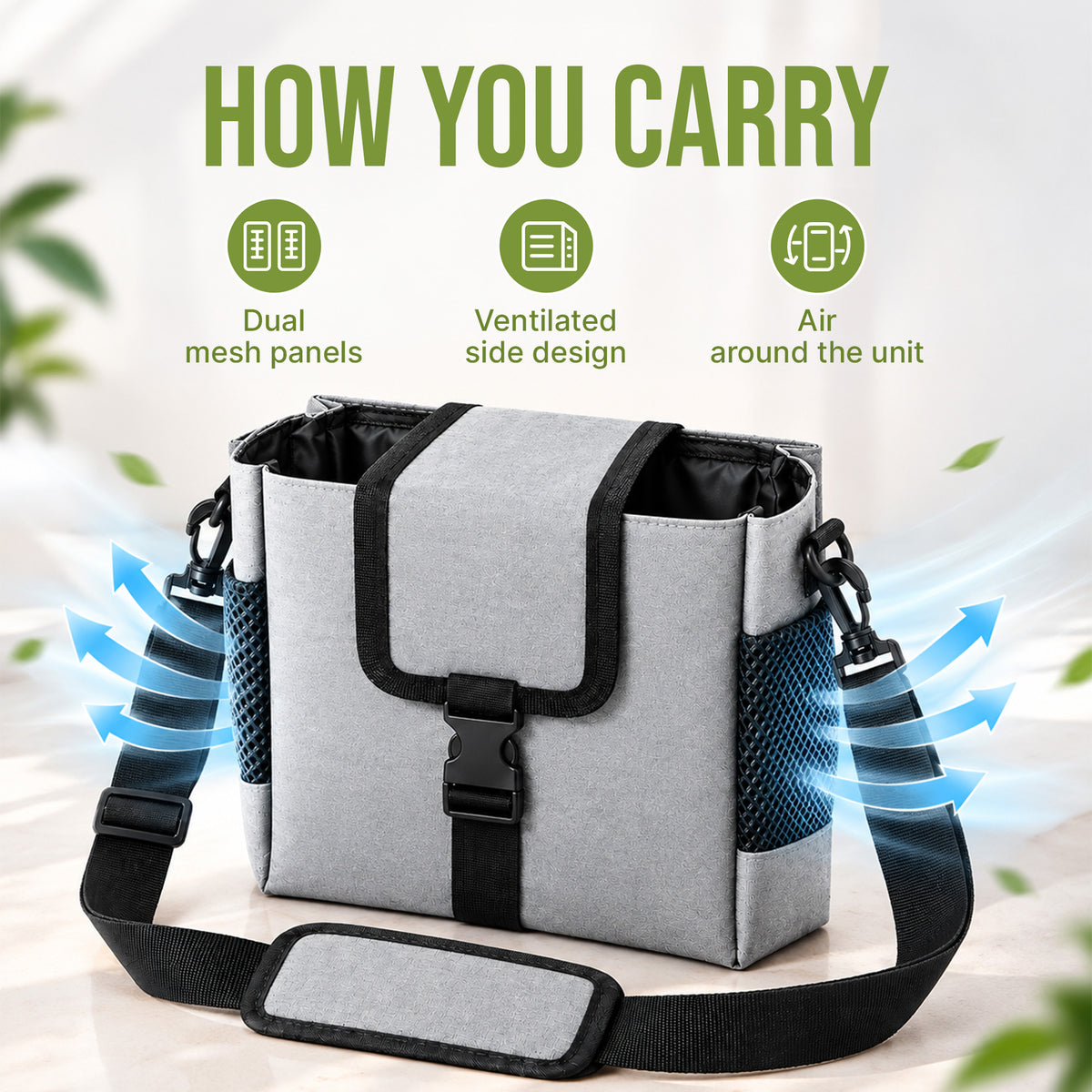 Convertible Carry Bag for 1-8L Portable Oxygen Concentrator