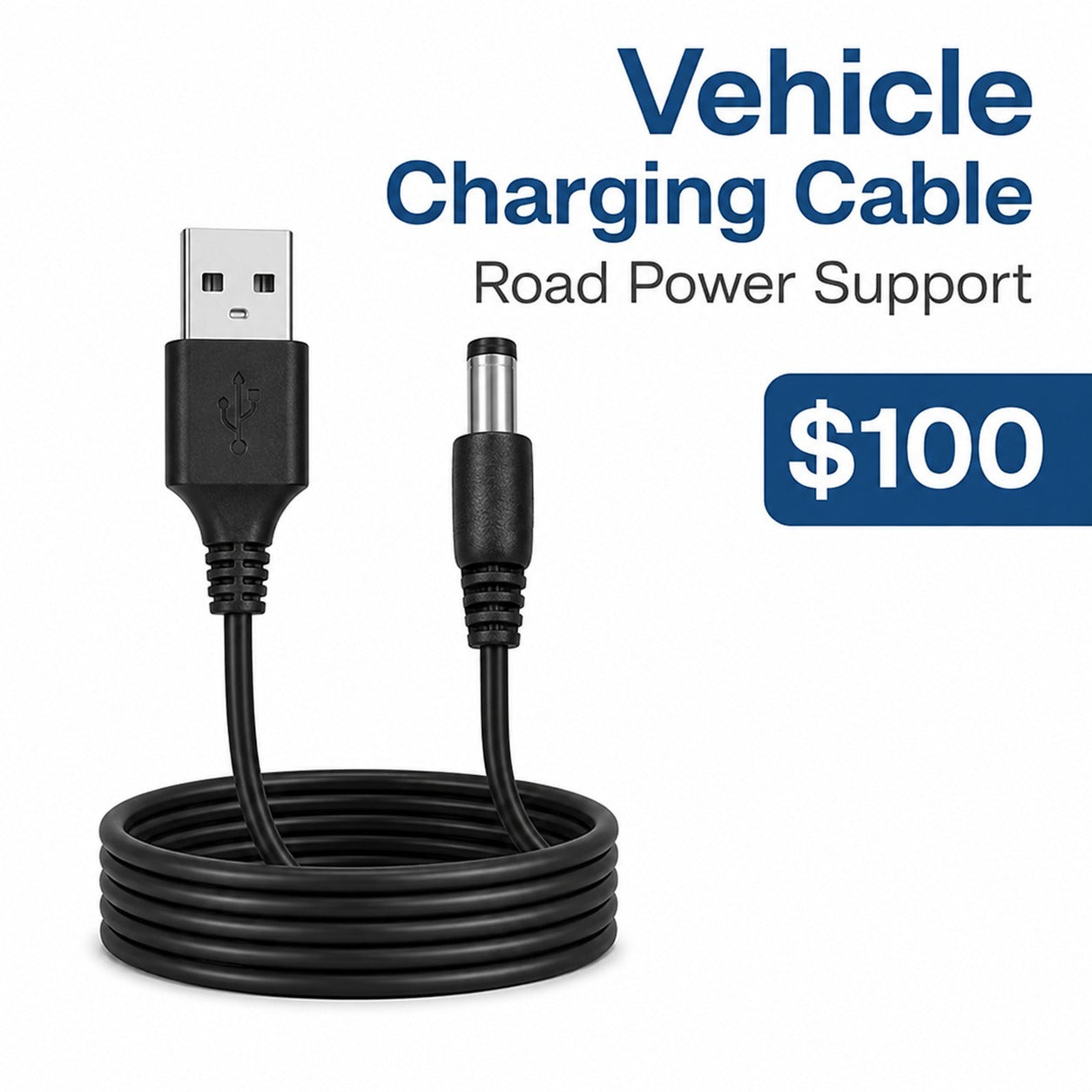 Car Charging Cable For 1-3L/Min Portable Oxygen Concentrator