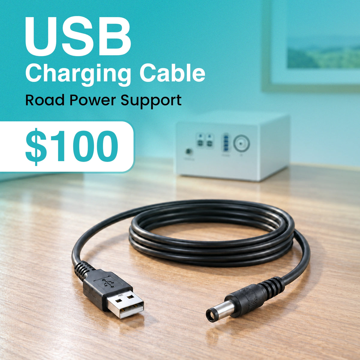 Car Charging Cable For 1-3L/Min Portable Oxygen Concentrator