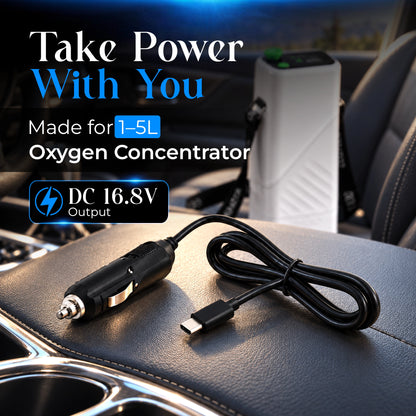 Car Charging Cable for 1-5L Portable Oxygen Concentrator