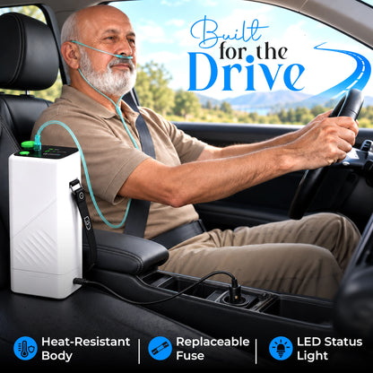 Car Charging Cable for 1-5L Portable Oxygen Concentrator