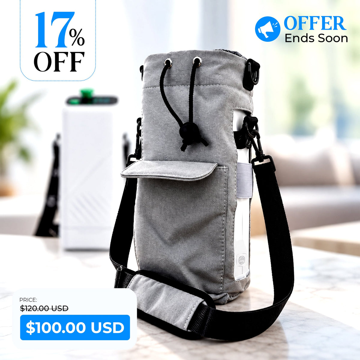 Protective Carry Bag for 1–5L Portable Oxygen Concentrator