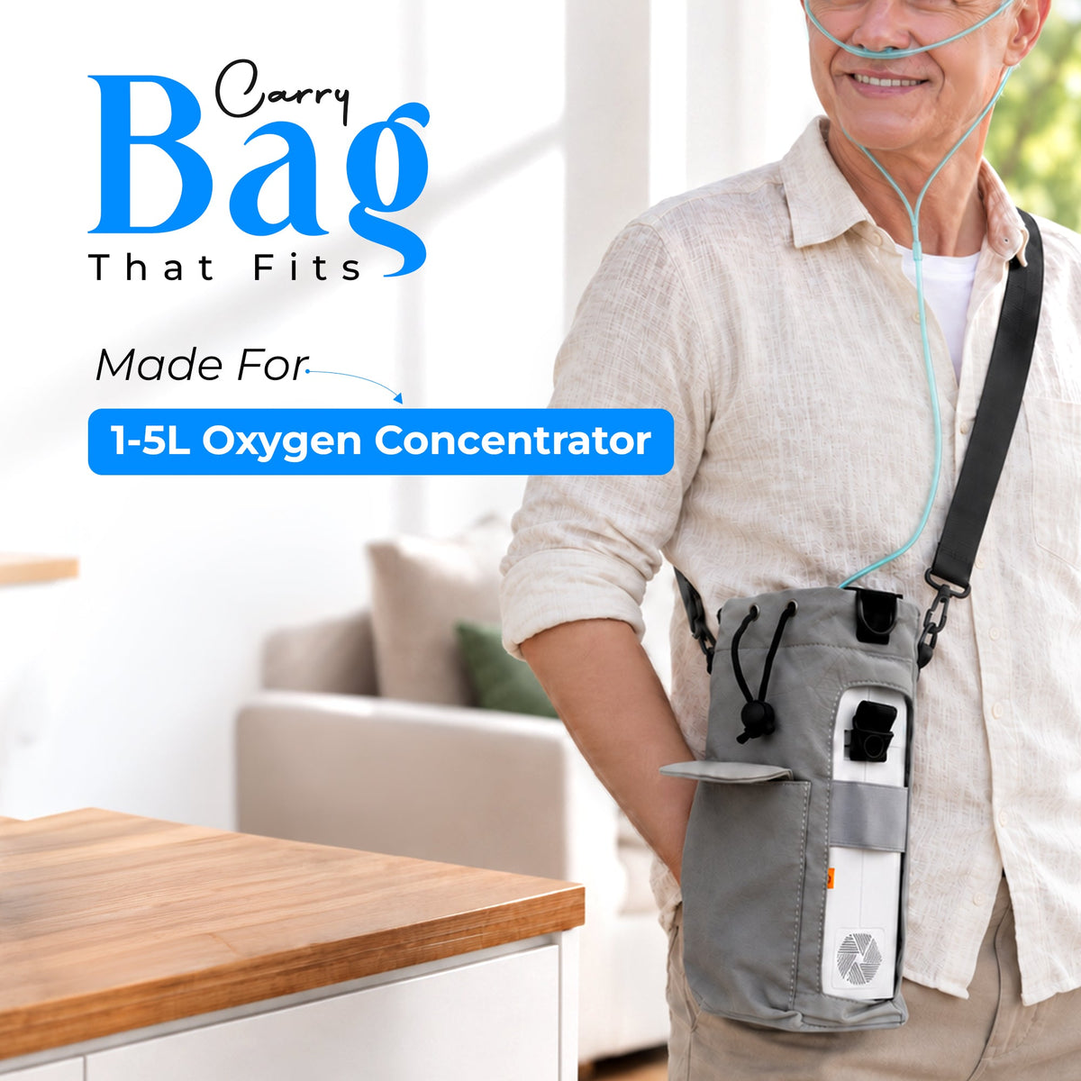 Protective Carry Bag for 1–5L Portable Oxygen Concentrator