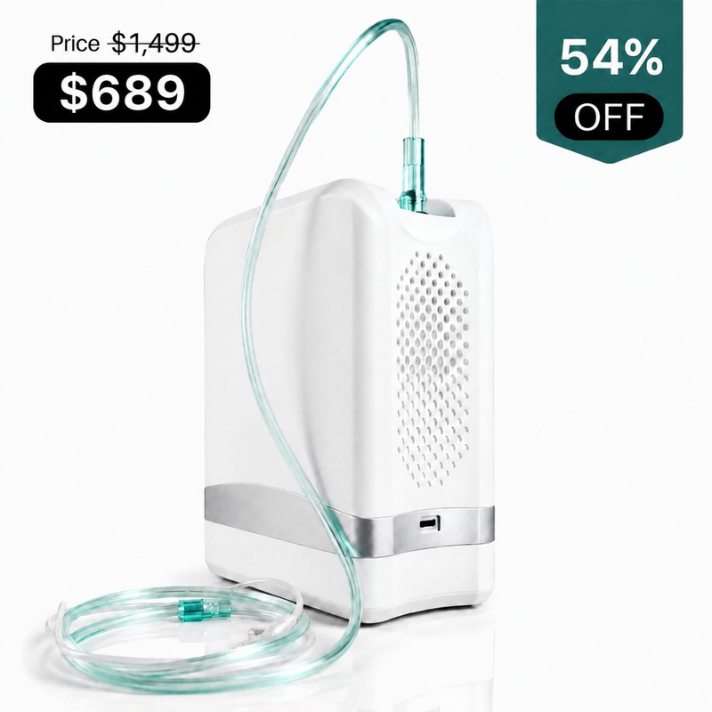 1-7 Litters Portable Oxygen Concentrator for Home & Travel | 90% Pure O2 | 10-Hr Battery | Smart Pulse Flow