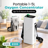 Portable Oxygen Concentrator for Home & Travel | 1-5L Pulse + Active Flow | 95% Purity