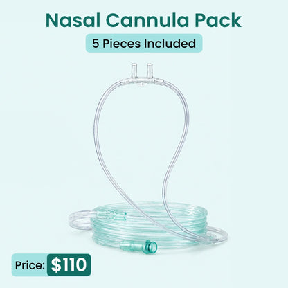 5 Pieces Nasal Cannulas For 1-3L/Min Portable Oxygen Concentrator | Soft PVC Tubing