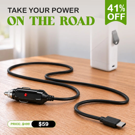Car Charging Cable for 1-5L Portable Oxygen Concentrator