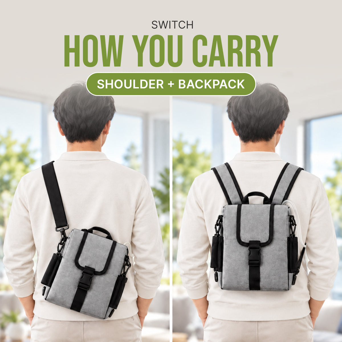 Convertible Carry Bag for 1-8L Portable Oxygen Concentrator
