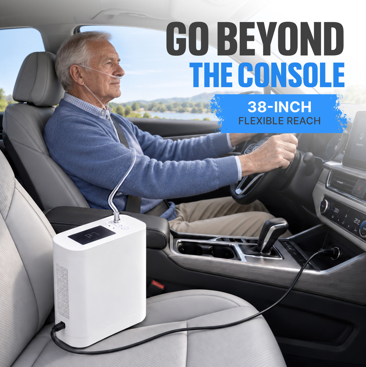Car Charging Cable for 1-8L Portable Oxygen Concentrator