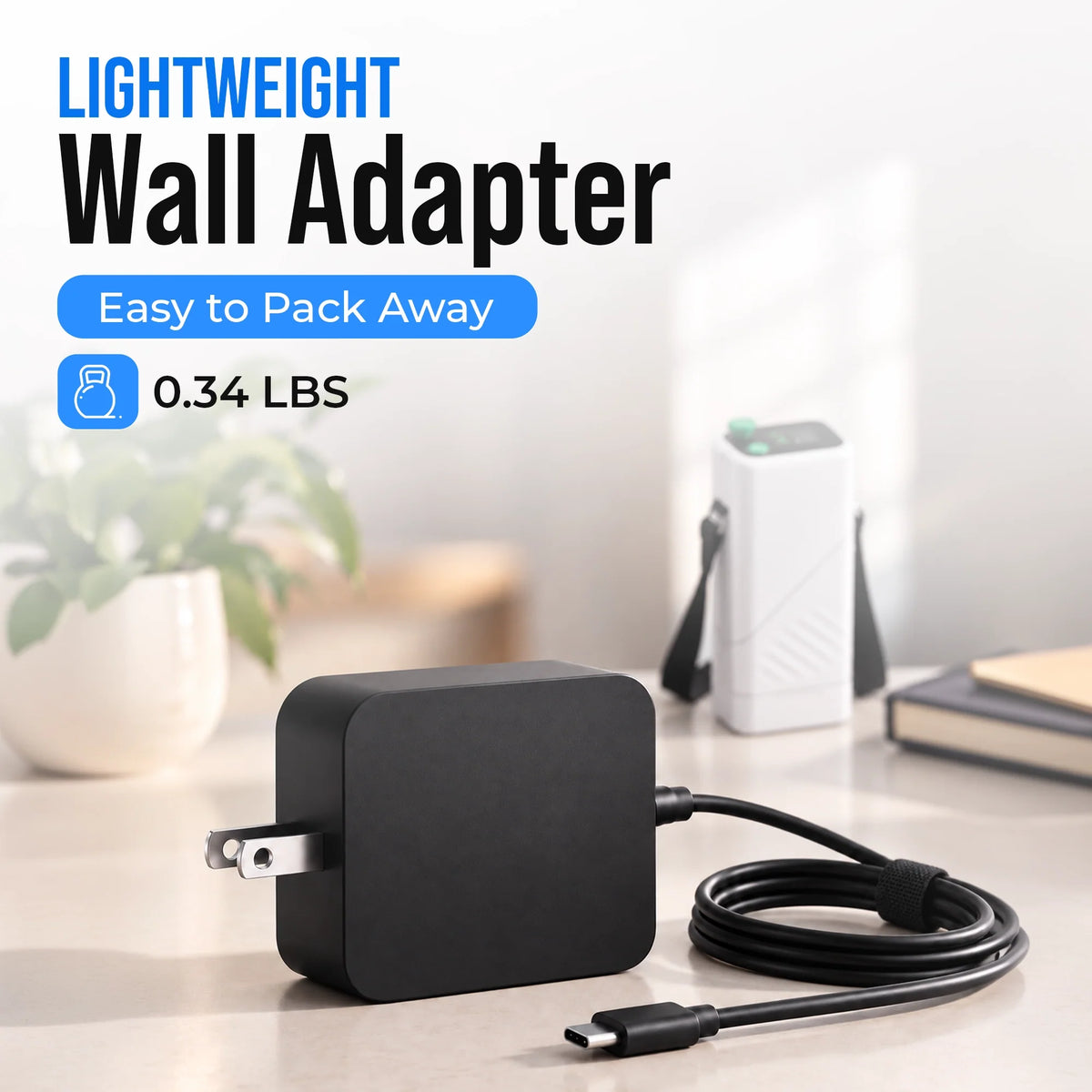 65W Wall Power Adapter for 1–5L Portable Oxygen Concentrator