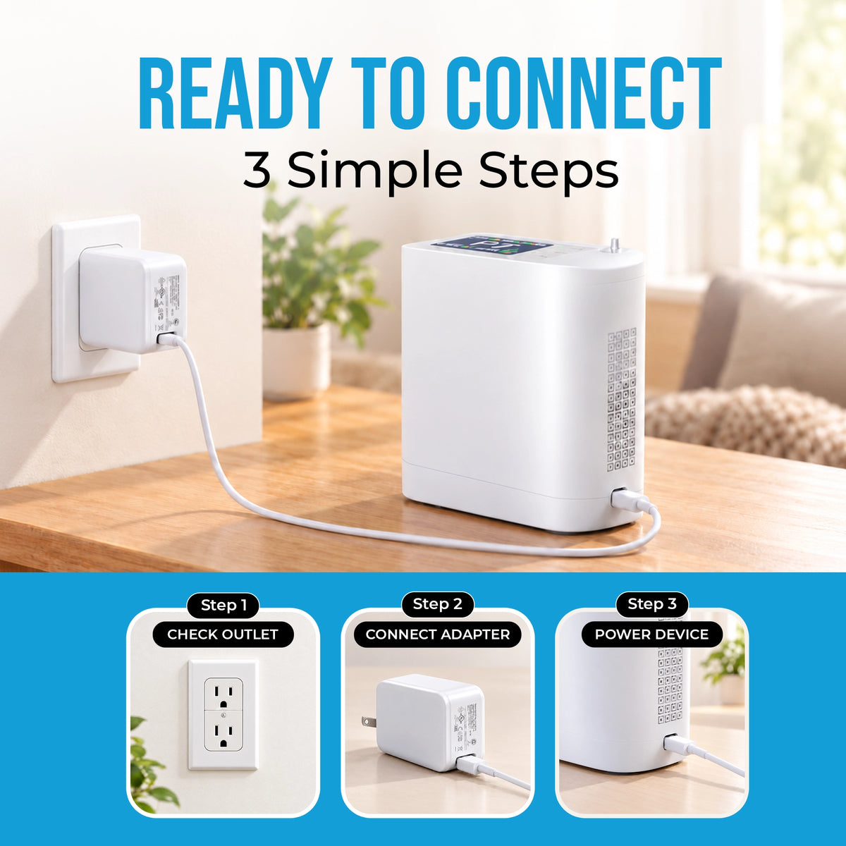 Wall Power Adapter for 1-8L Portable Oxygen Concentrator