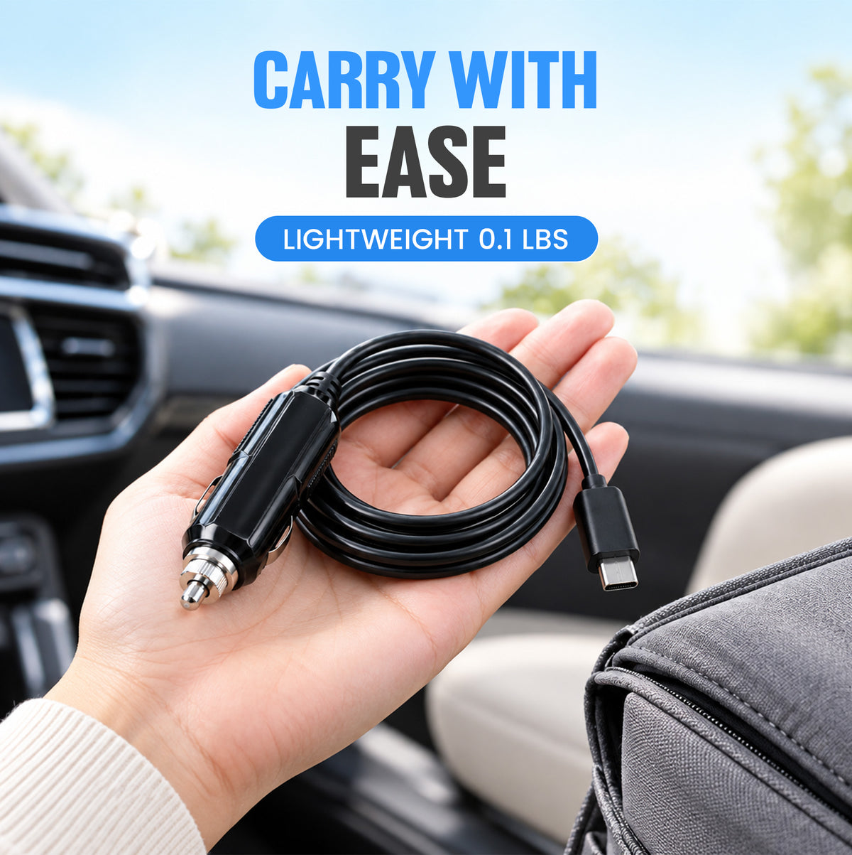 Car Charging Cable for 1-8L Portable Oxygen Concentrator
