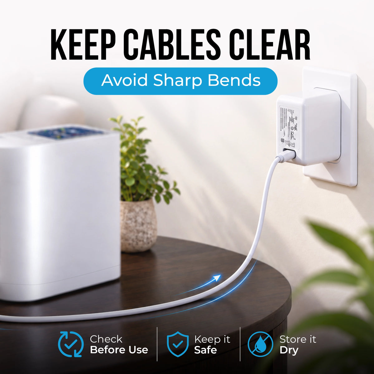Wall Power Adapter for 1-8L Portable Oxygen Concentrator