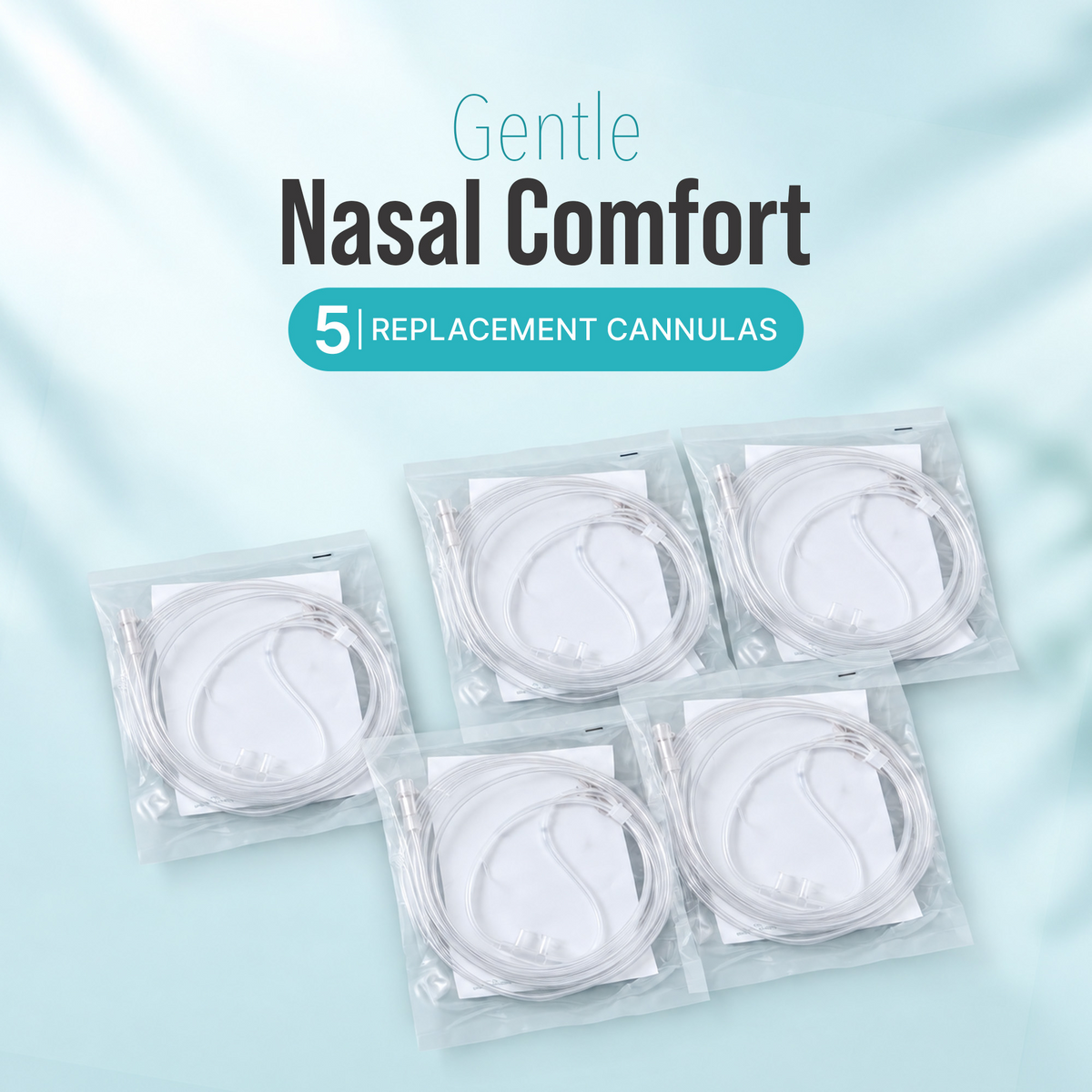 5-Pack Nasal Cannula for 1–8L Portable Oxygen Concentrator