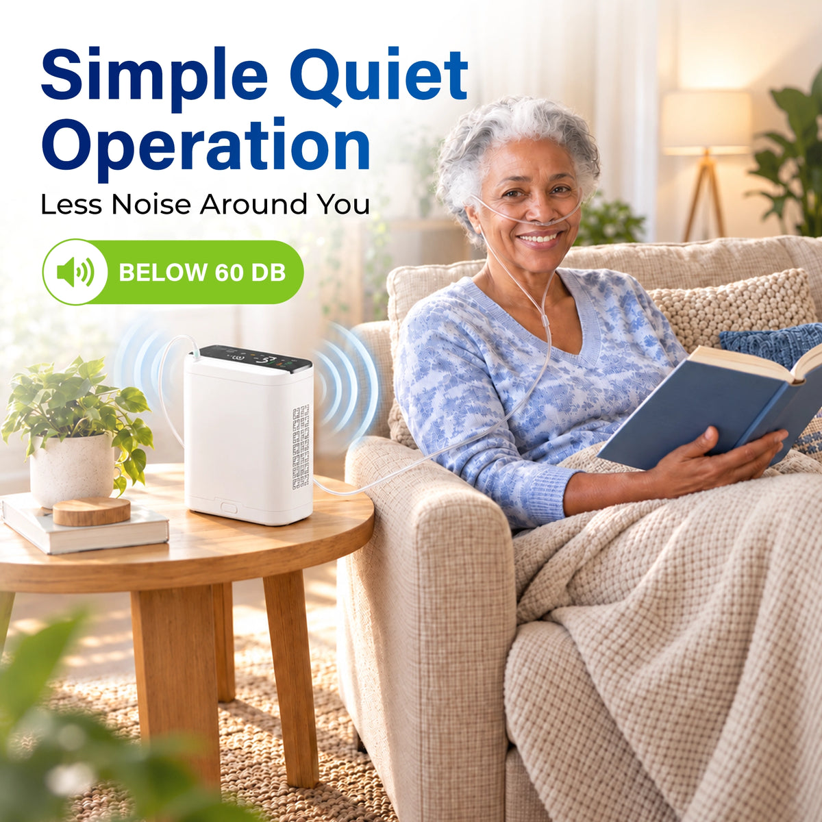 1-10L Portable Oxygen Concentrator for Home, Car & Travel | 90% ±6% O₂ Purity | Up to 12-Hour Battery Life