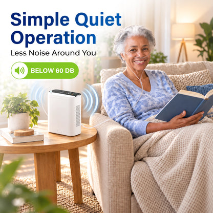 1-10L Portable Oxygen Concentrator for Home, Car & Travel | 90% ±6% O₂ Purity | Up to 12-Hour Battery Life