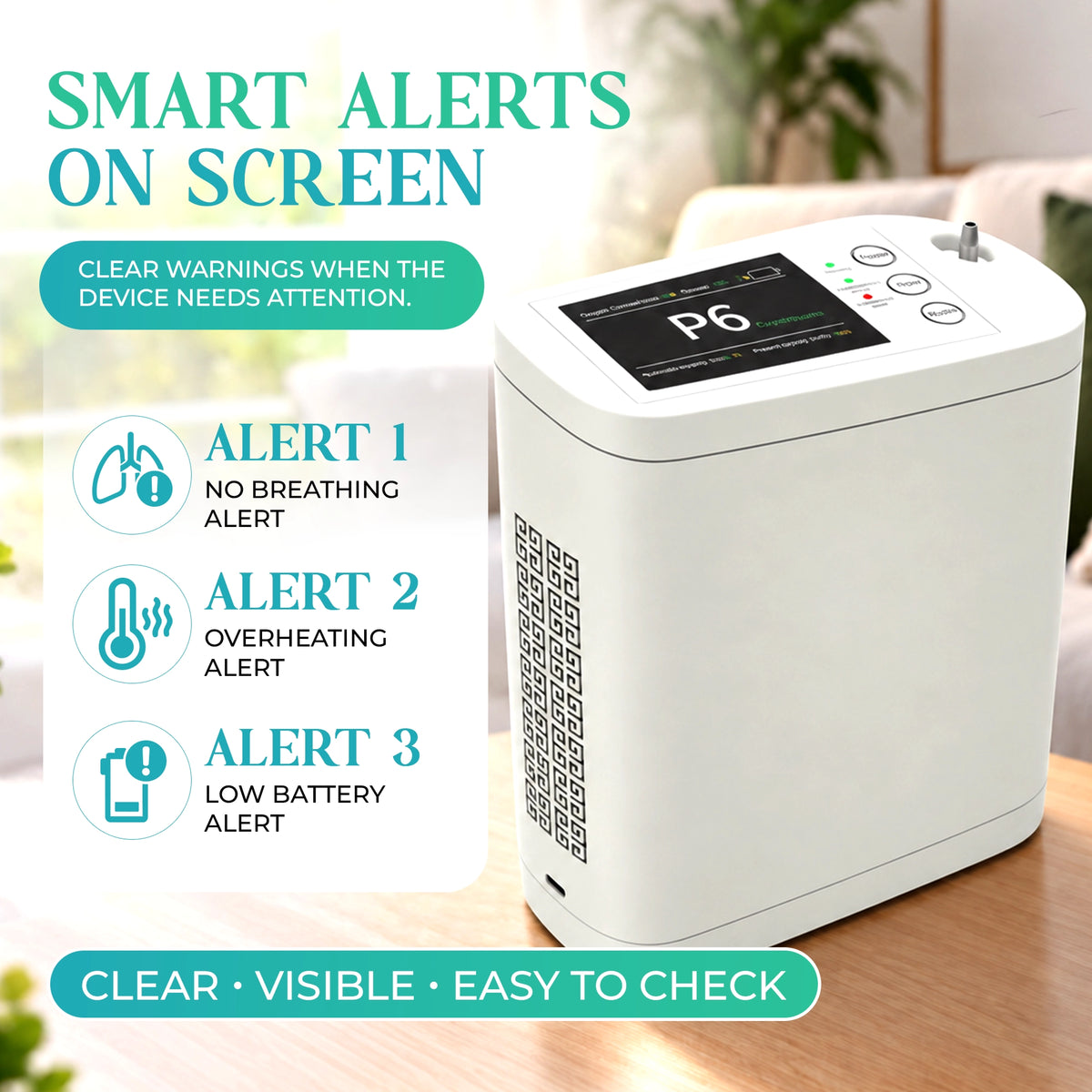 1–8L Portable Oxygen Concentrator for Home & Travel | Pulse + Constant + Continuous Flow | ≥90% O₂ Purity | Up to 24-Hours Battery Life