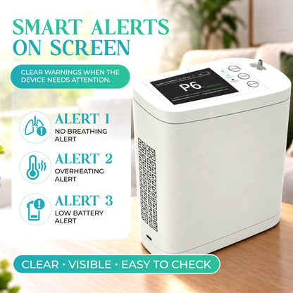 1–8L Portable Oxygen Concentrator for Home & Travel | Pulse + Constant + Continuous Flow | ≥90% O₂ Purity | Up to 24-Hours Battery Life
