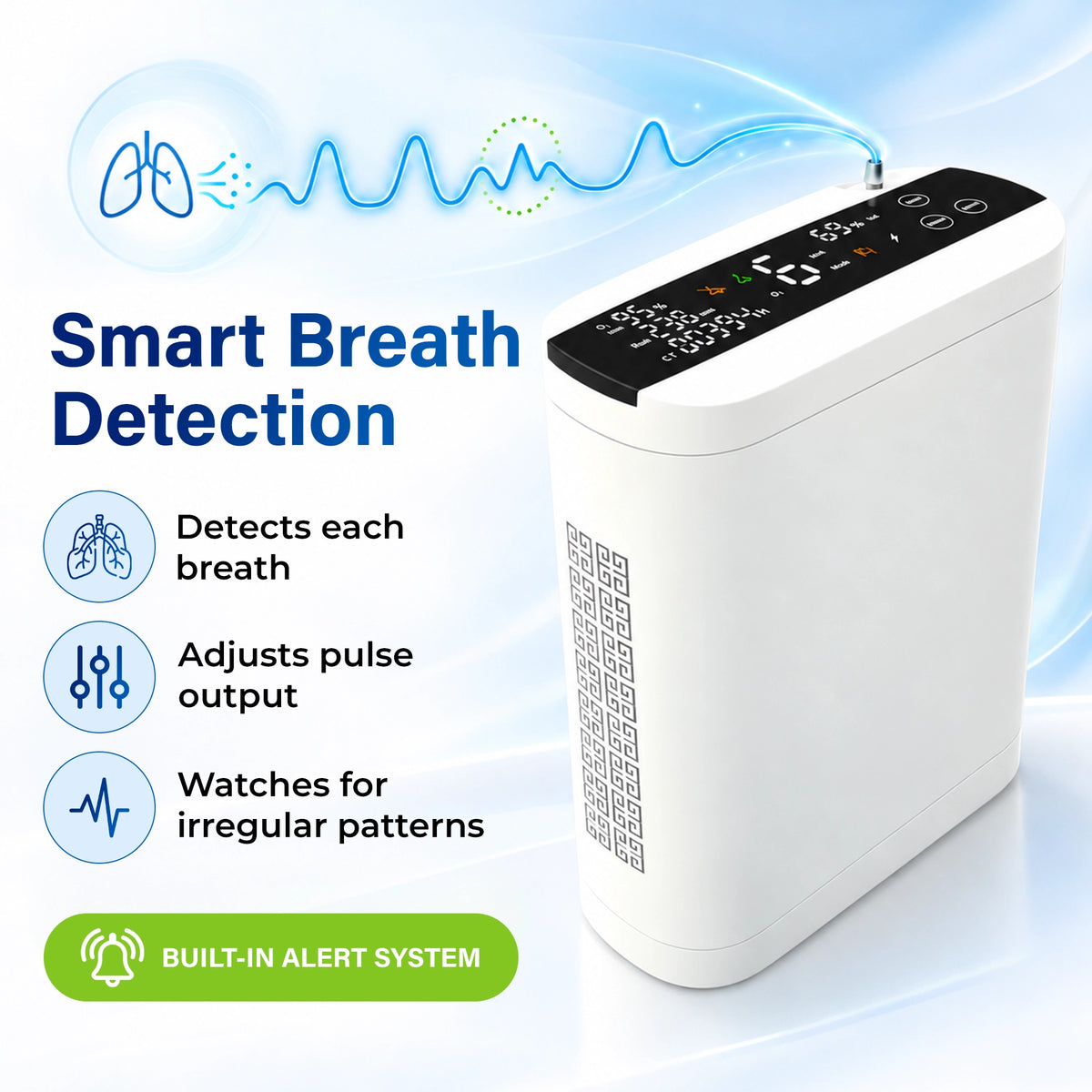 1-10L Portable Oxygen Concentrator for Home, Car & Travel | 90% ±6% O₂ Purity | Up to 12-Hour Battery Life