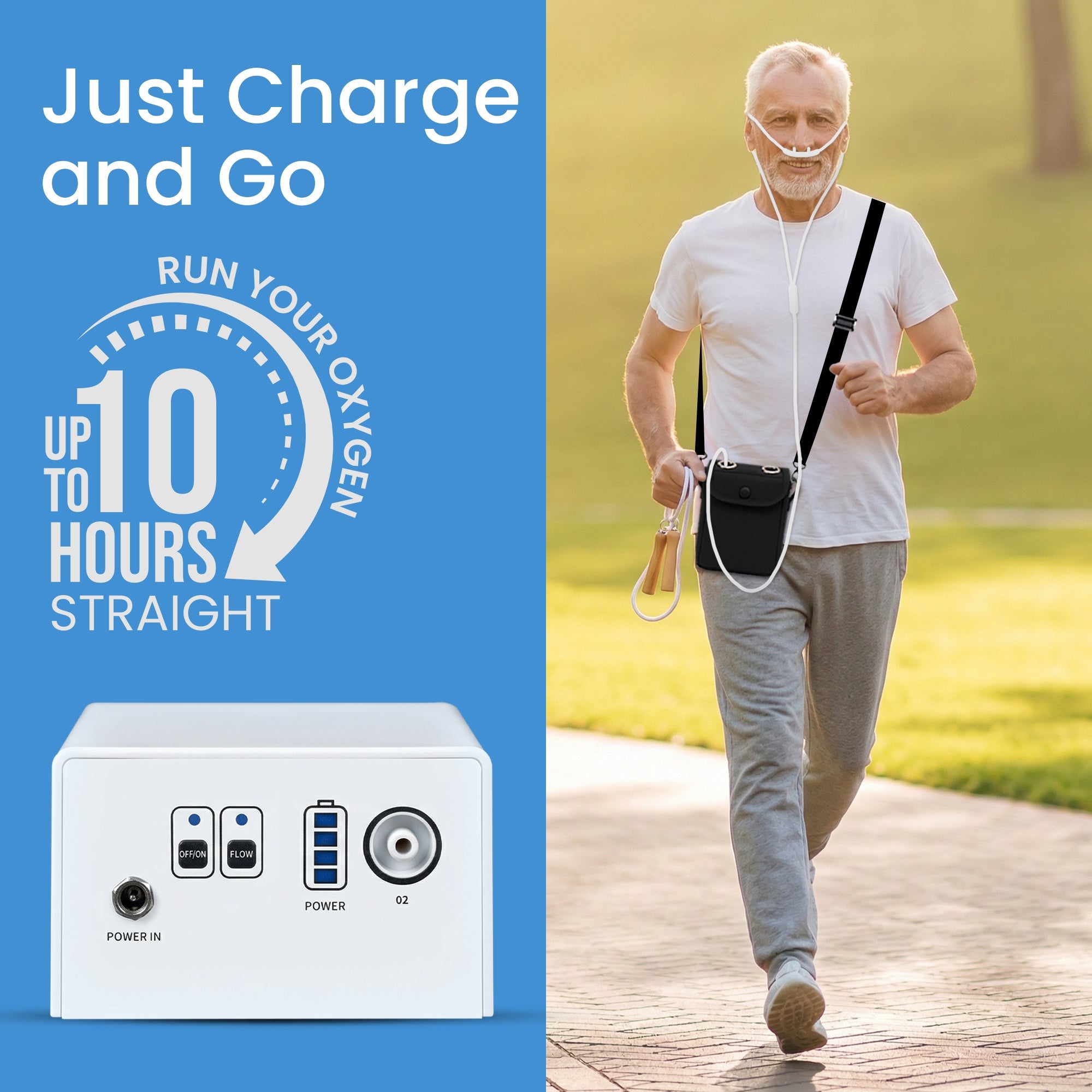 1-3L/Min Portable Oxygen Concentrator | 8-10 Hour Battery Life | Free Carry Bag