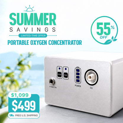 Ultra-Light 1-3L Portable Oxygen Device | 10-12 Hour Battery, Under 35dB, Free Carry Bag