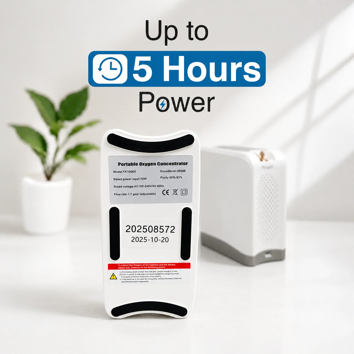USB-C Rechargeable Battery for 1-7L Portable Oxygen Concentrator