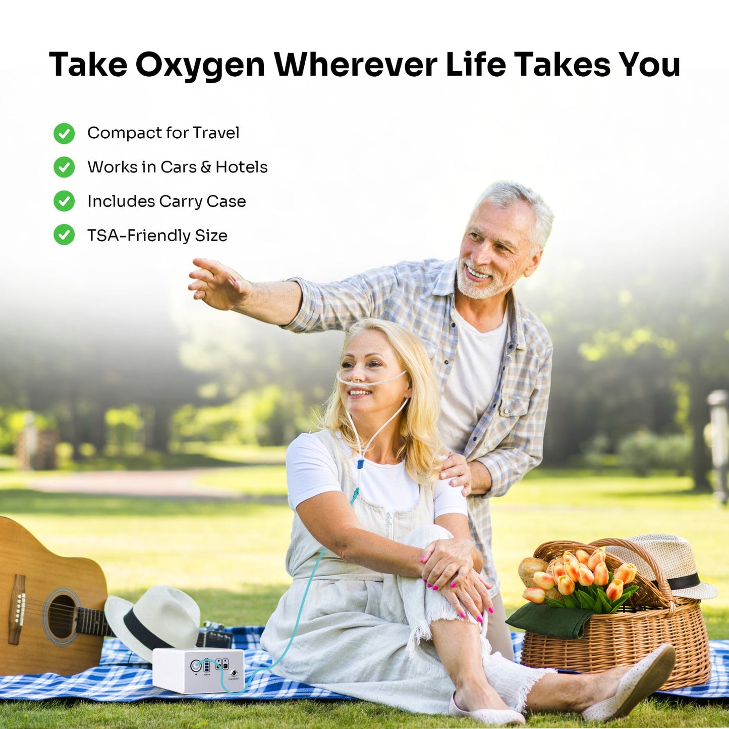 1-3L/Min Smallest Portable Oxygen Concentrator – Continuous Flow & 8-10 Hours Battery!