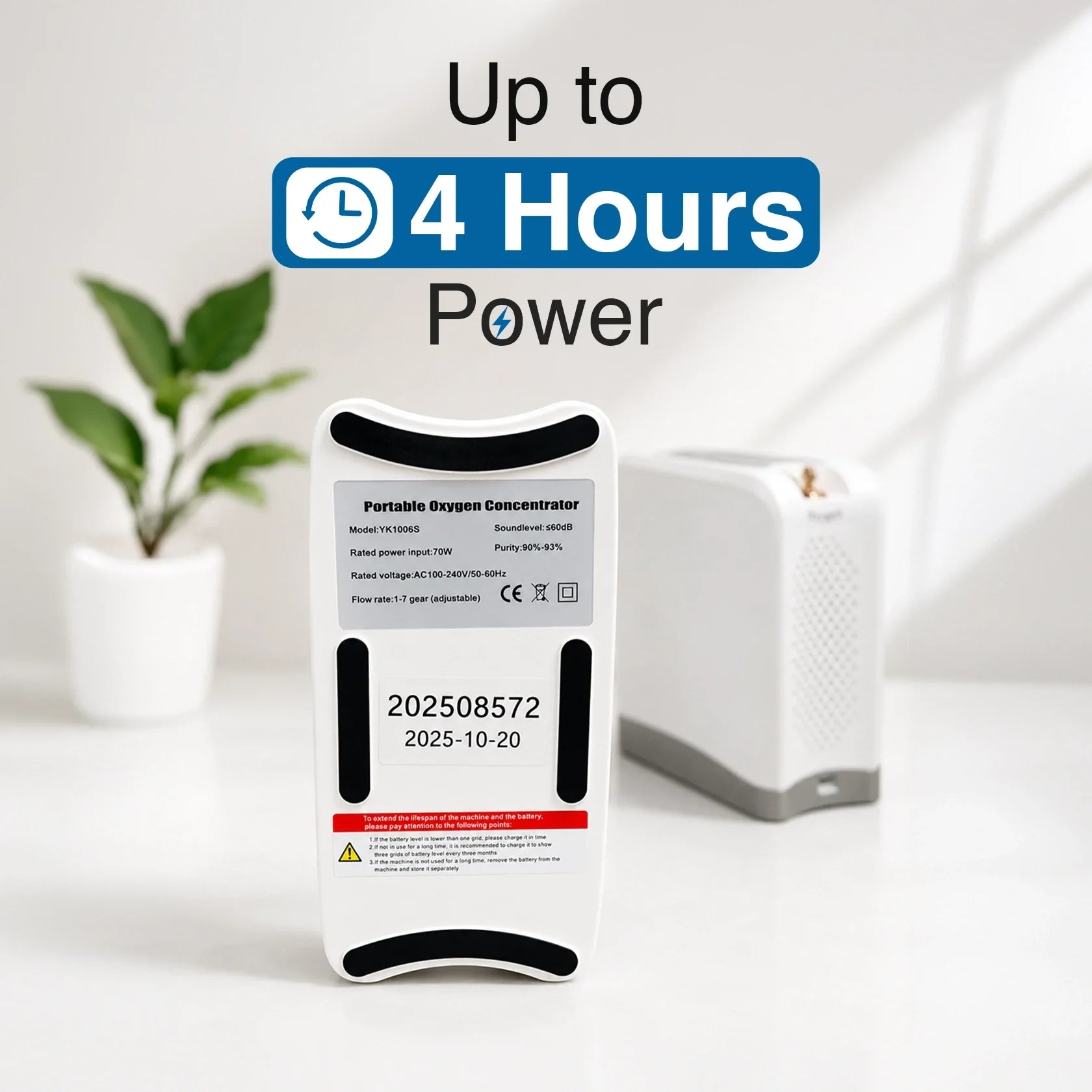 USB-C Rechargeable Battery for 1-7L/Min Portable Oxygen Concentrator