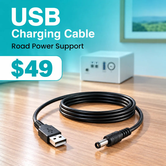 USB Car Charging Cable For 1-3L/Min Portable Oxygen Concentrator