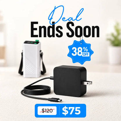 65W Wall Power Adapter for 1–5L Portable Oxygen Concentrator