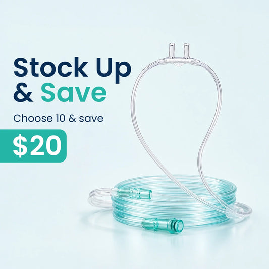 5-Pack Nasal Cannula for 1-7L Portable Oxygen Concentrator